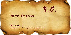 Nick Orgona névjegykártya